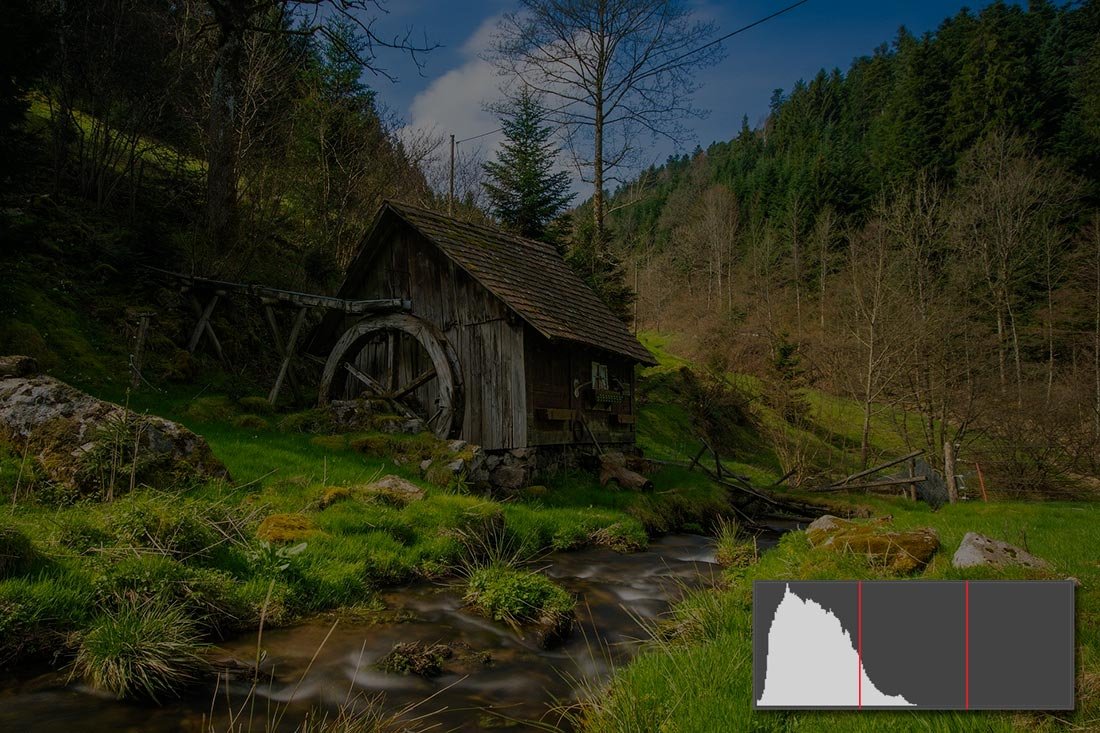 Istogramma-paesaggio-sotto Istogramma sottoesposizione